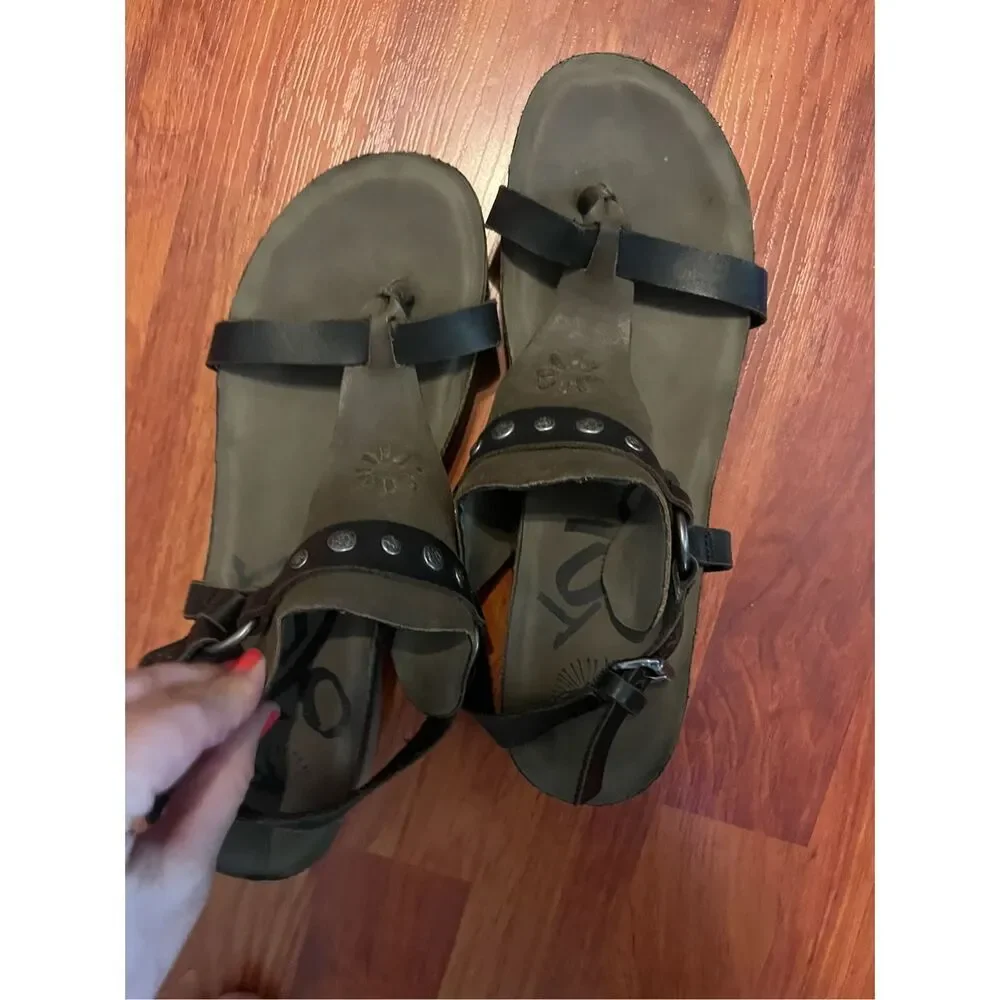 OTBT Maverick Platform Leather T strap Thong Slingback size 9. - Picture 12 of 15